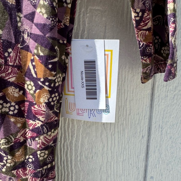 Brand New LuLaRoe Size XXS Plum, Olive, Golden Print Nicole Dress - Picture 4 of 8